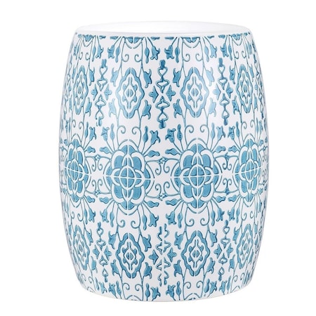 Safavieh Sebryna Garden Stool, Blue & White ACS4592B